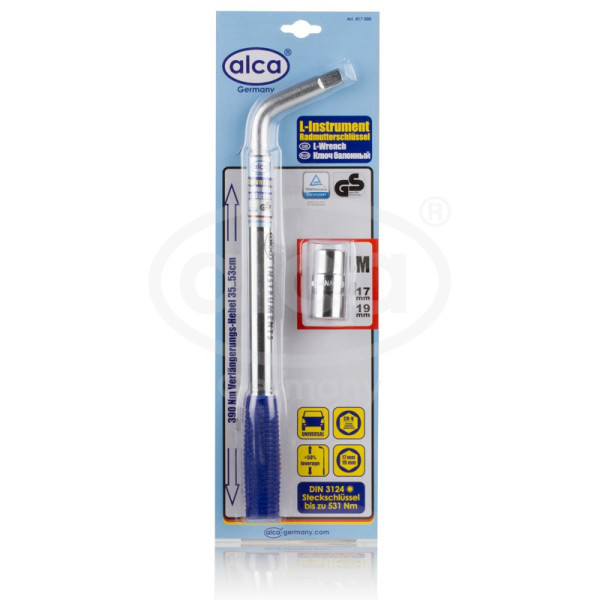 ALCA Ext.Wheel L-Wrench, Raktas ratams, L formos, 17/19 mm