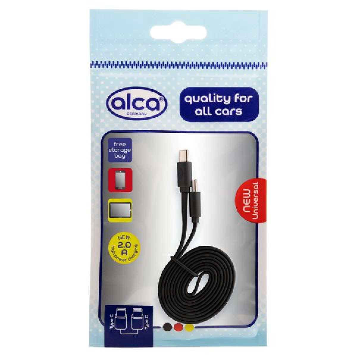 ALCA Laidas C / C tipo USB 2.0 juodas, 100 cm 