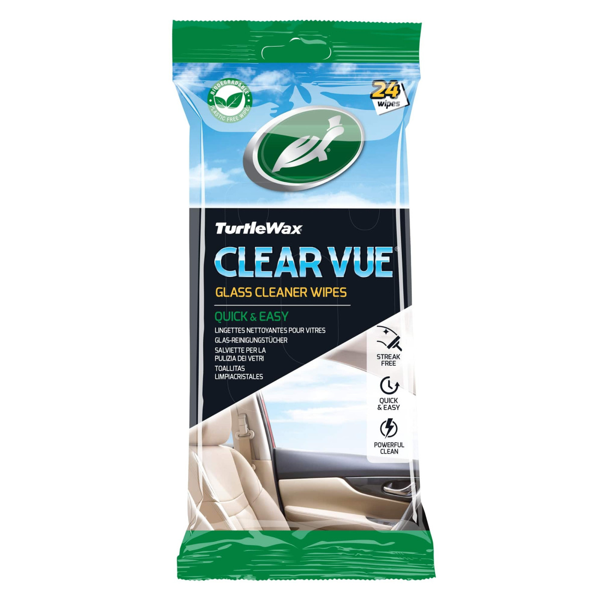 TURTLE WAX Clear vue glass wipes 24PK X6, stiklo valymo servetėlės, 24 vnt