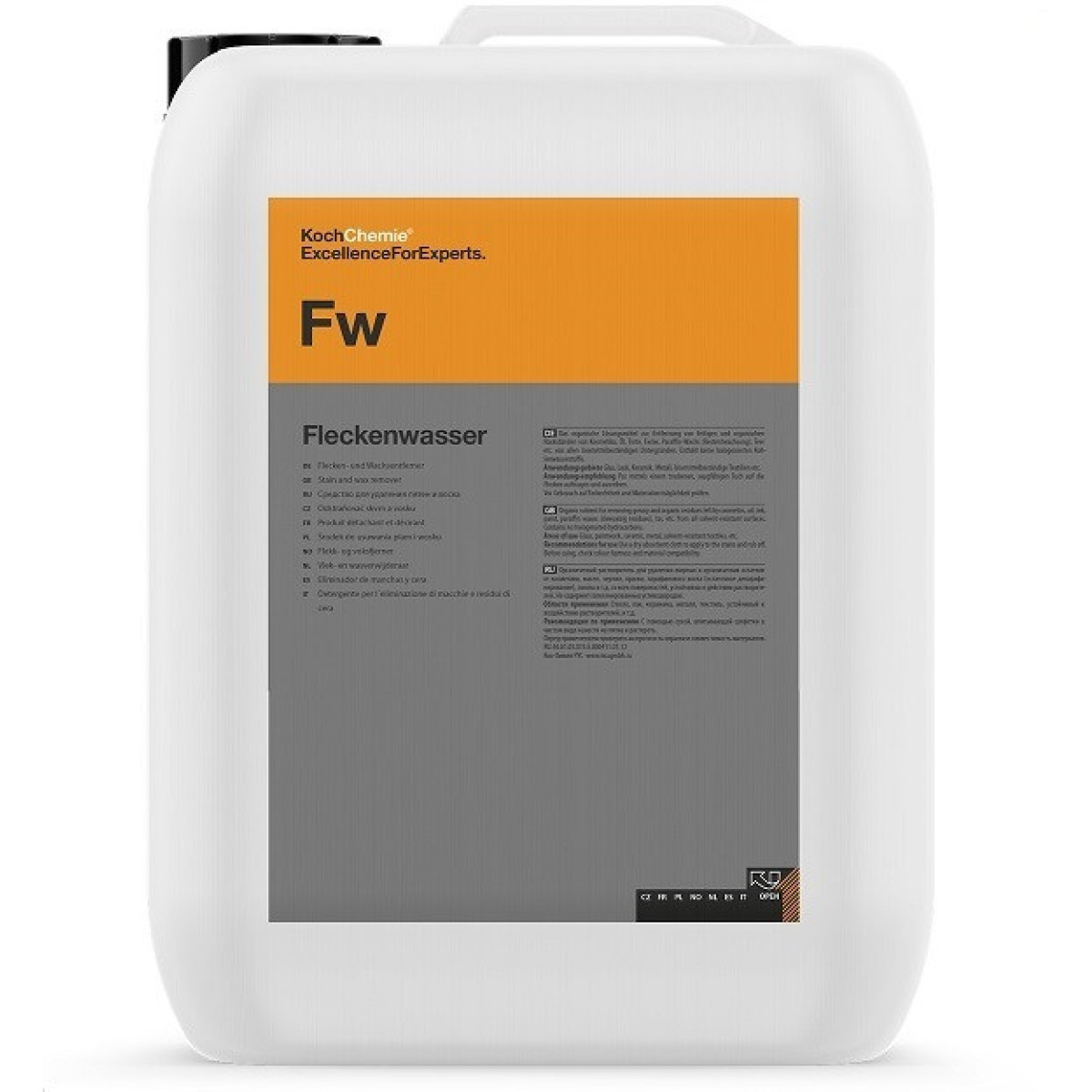 KOCH CHEMIE Stain and Wax Remover Fleckenwasser Fw, dėmių ir vaško valiklis, 10L