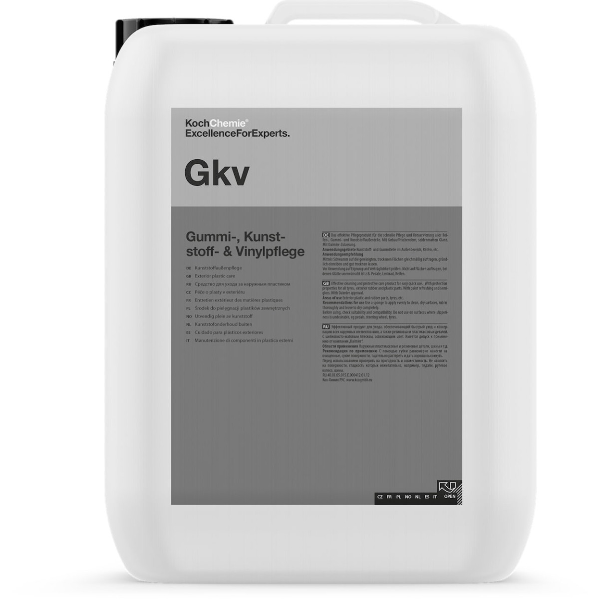 KOCH CHEMIE Exterior plastic and tire cleaner Gkv, išorės plastikų ir padangų valiklis, 10L