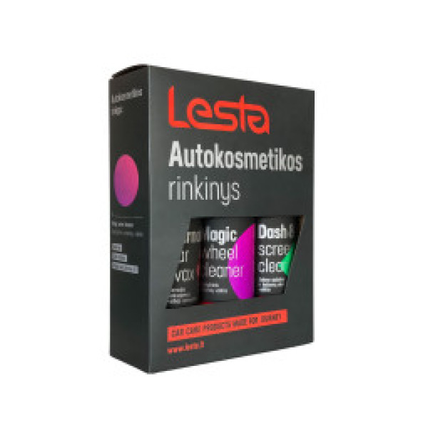 LESTA Lesta Kit: Wheel Cleaner +  Dash&Tech Cleaner + Carnauba Wax Rinkinys: ratlankių valiklis + apdailos valiklis + vaškas