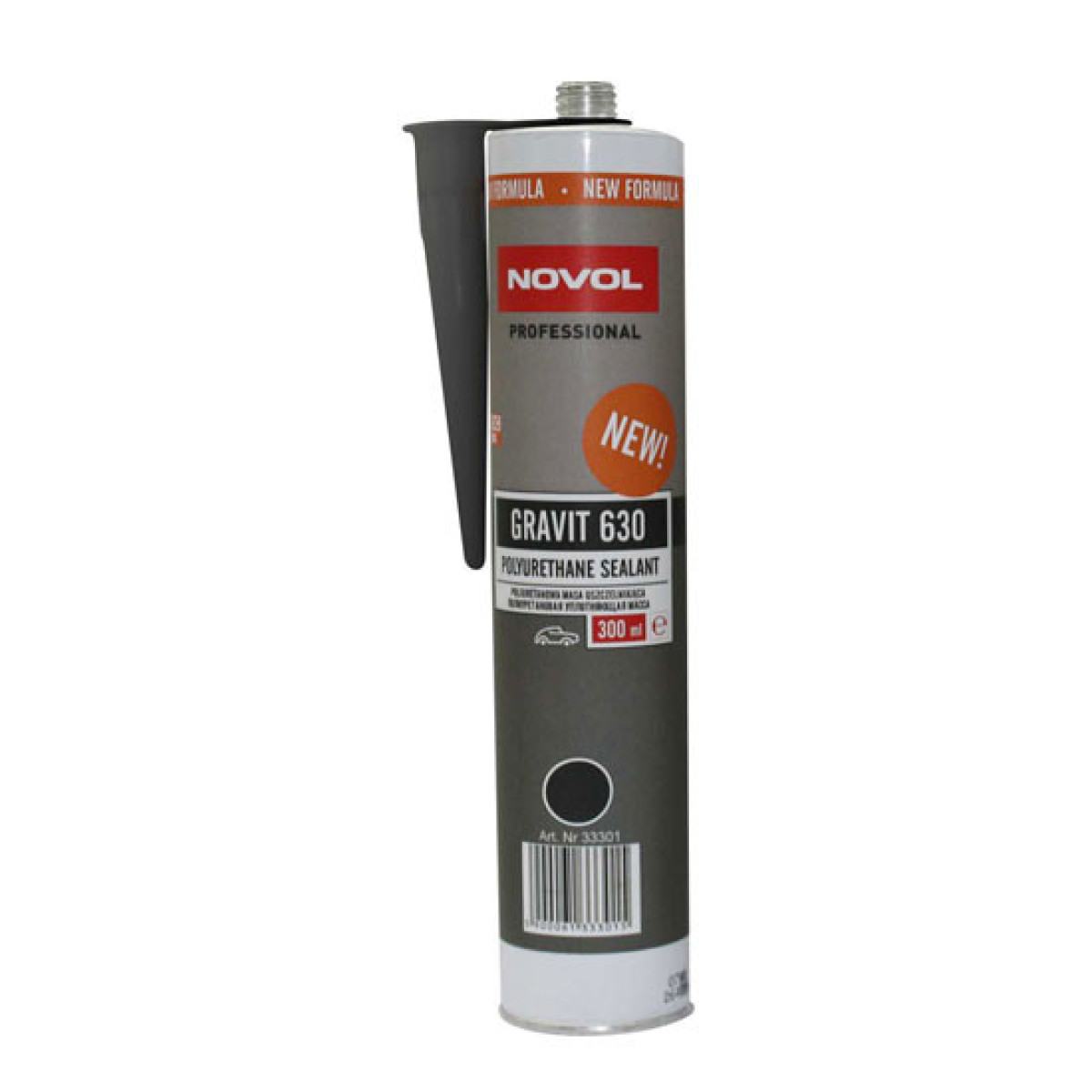 NOVOL Gravit 630 Elastic Polyurethane Sealant - Black, elastingas poliuretano sandariklis, juodas, 300ml