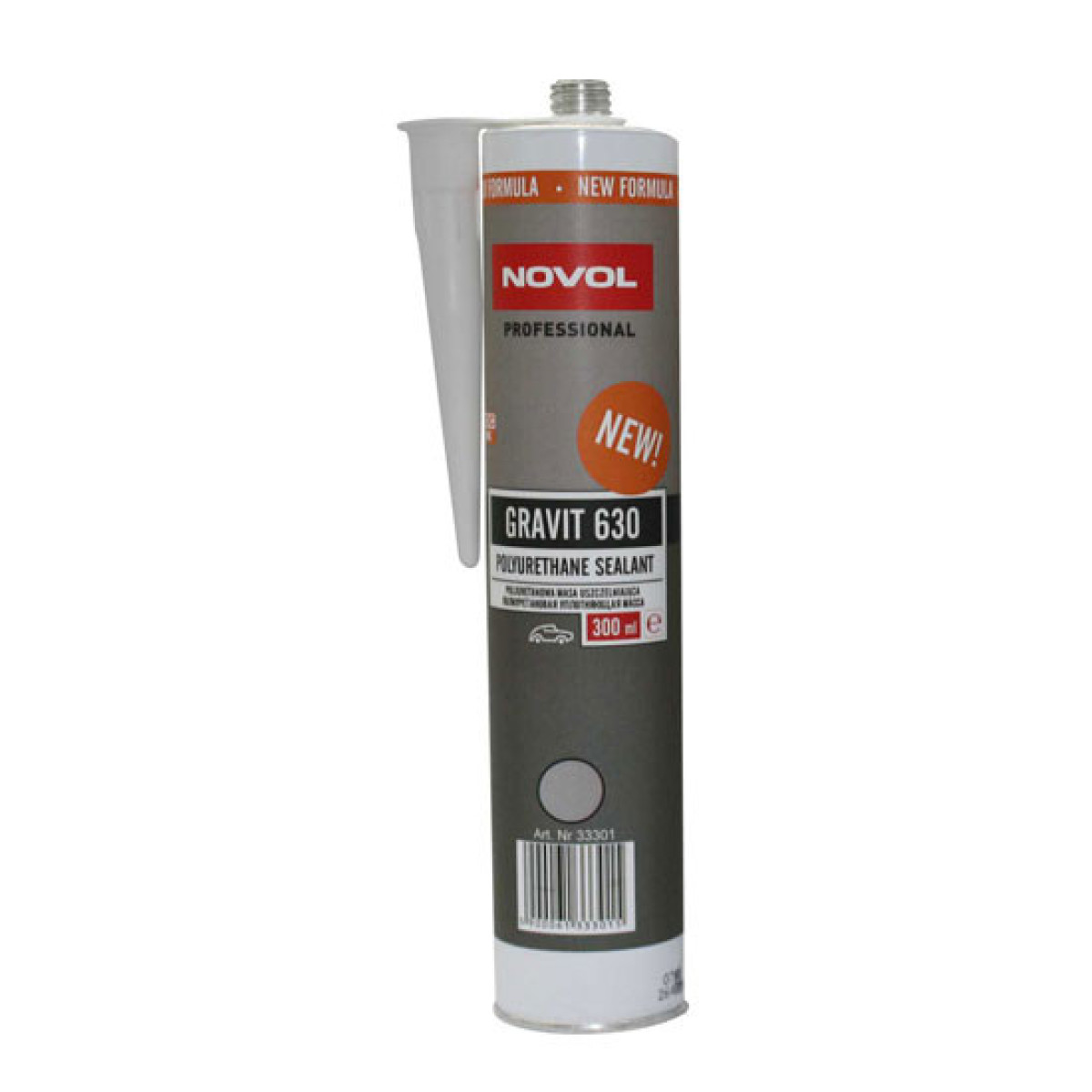 NOVOL Gravit 630 Elastic Polyurethane Sealant Grey, elastingas poliuretano sandariklis, pilkas, 300 ml
