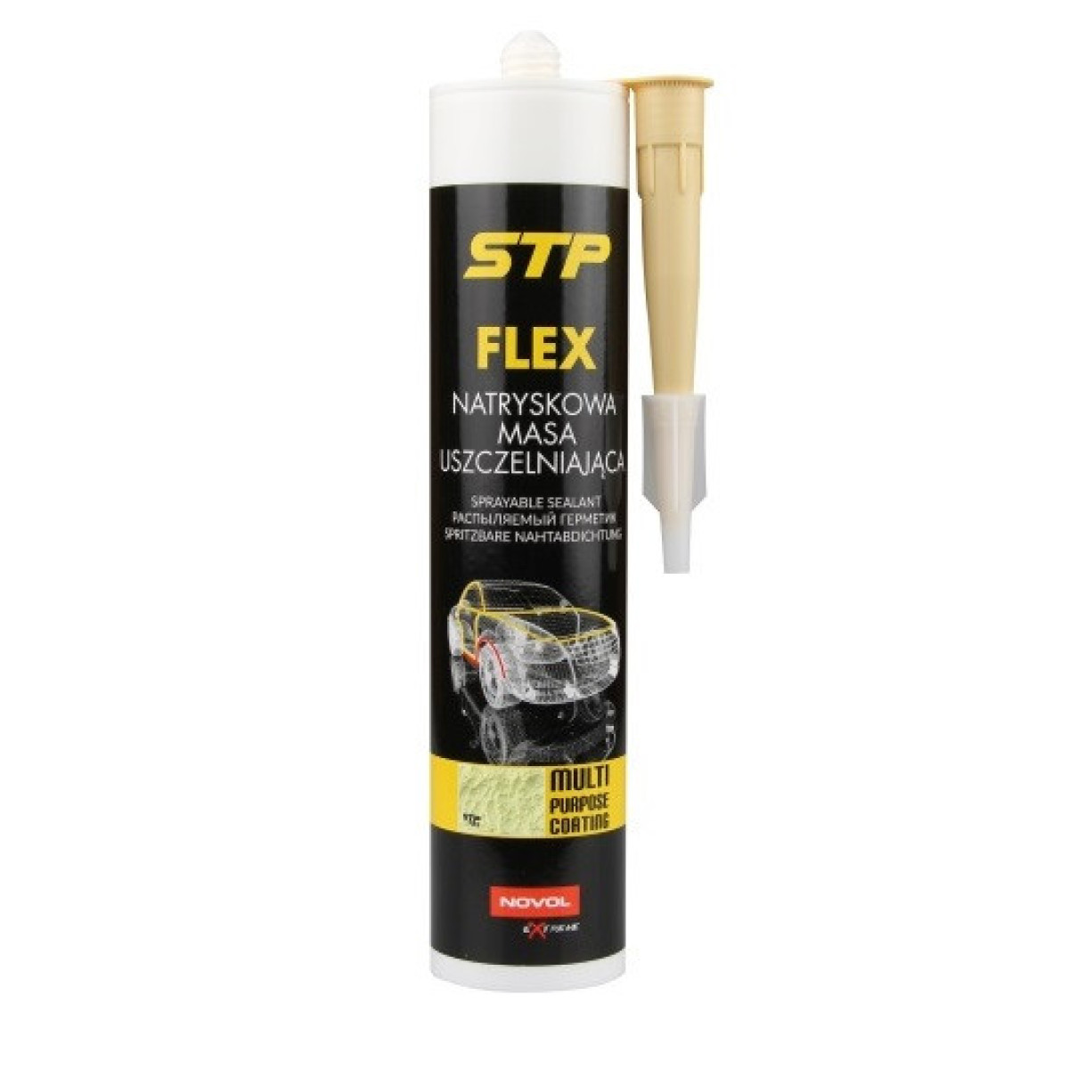 NOVOL Flex Sprayable Sealant Beige, purškiamas hermetikas, gelsva, 290ml