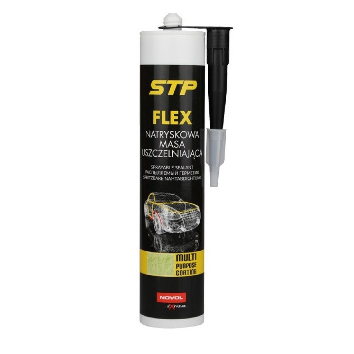 NOVOL Flex Sprayable Sealant Black, purškiamas hermetikas, juodas, 290ml