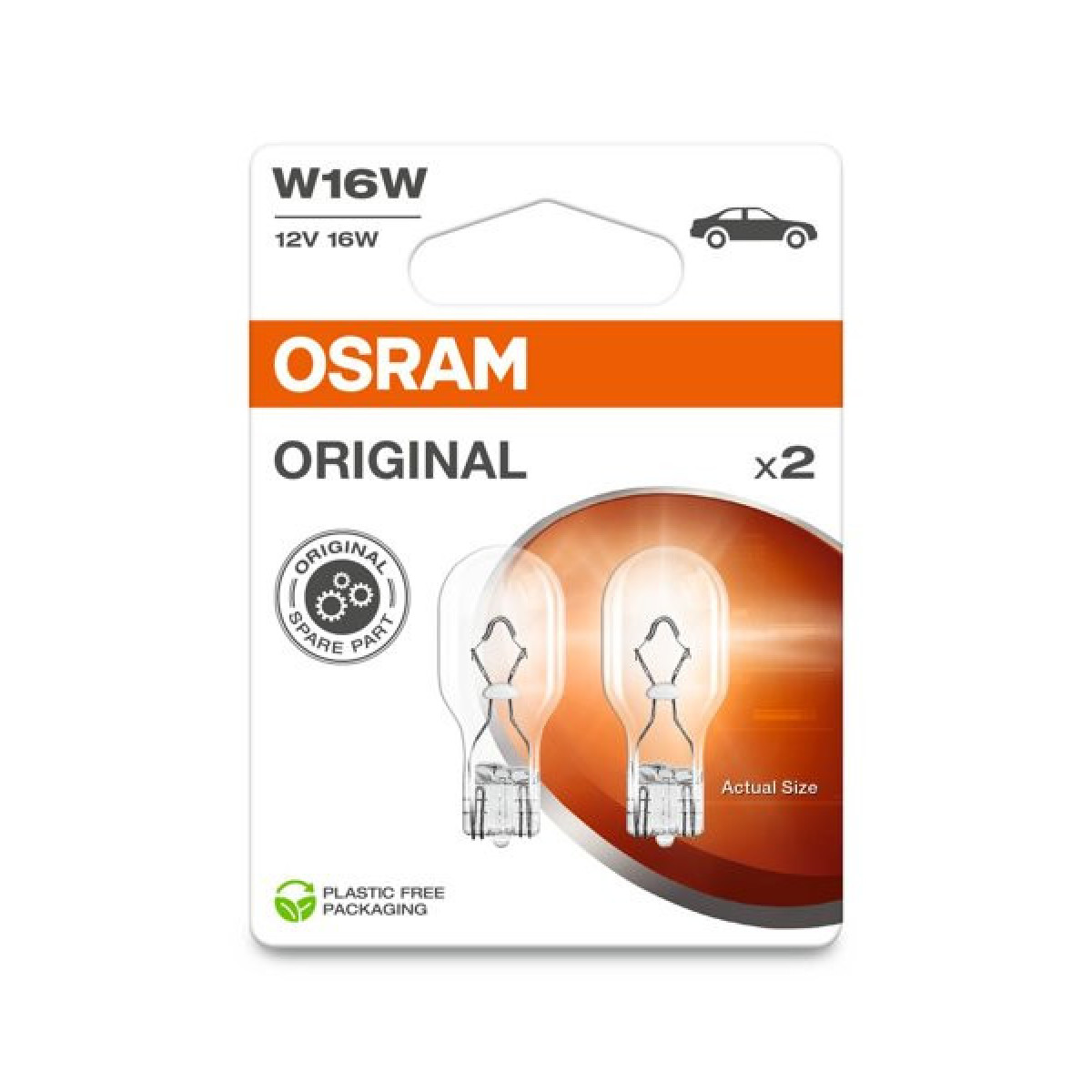 OSRAM Automobilinė lemputė, 16W 12V W2.1X9.5, 2vnt OSRAM Automobilinė lemputė, 16W 12V W2.1X9.5, 2vnt