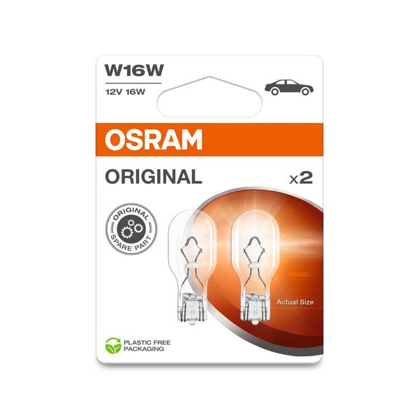OSRAM Automobilinė lemputė, 16W 12V W2.1X9.5, 2vnt
