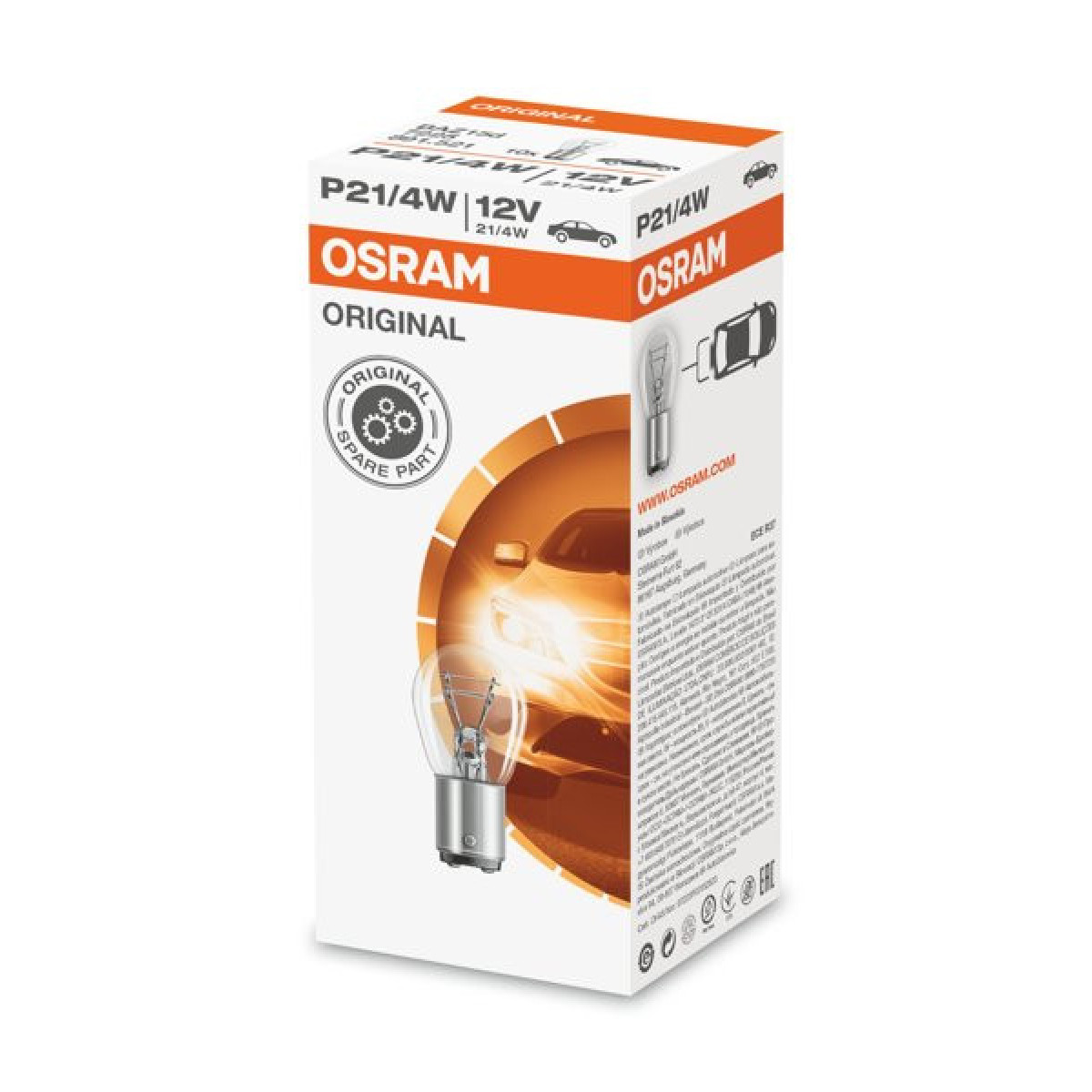 OSRAM Automobilinė lemputė 21/4W 12V BAZ15D, 1vnt OSRAM Automobilinė lemputė 21/4W 12V BAZ15D, 1vnt