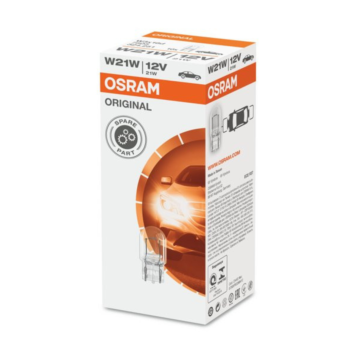 OSRAM Automobilinė lemputė 21W 12V W3X16D, 1vnt OSRAM Automobilinė lemputė 21W 12V W3X16D, 1vnt