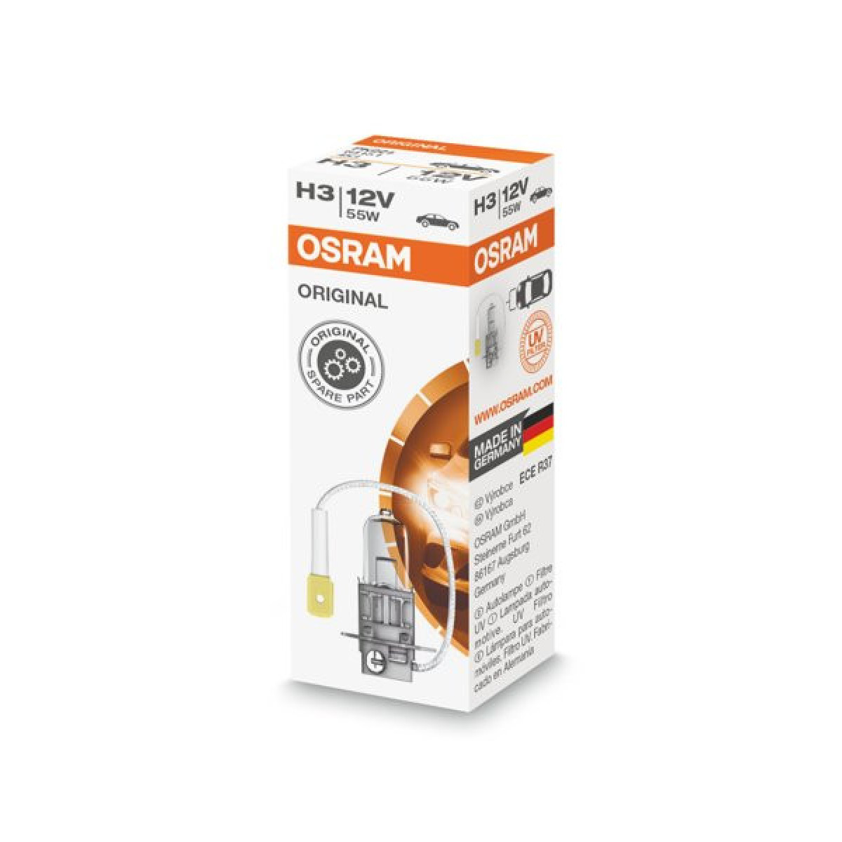 OSRAM Automobilinė lemputė H3 55W 12V PK22S, 1vnt