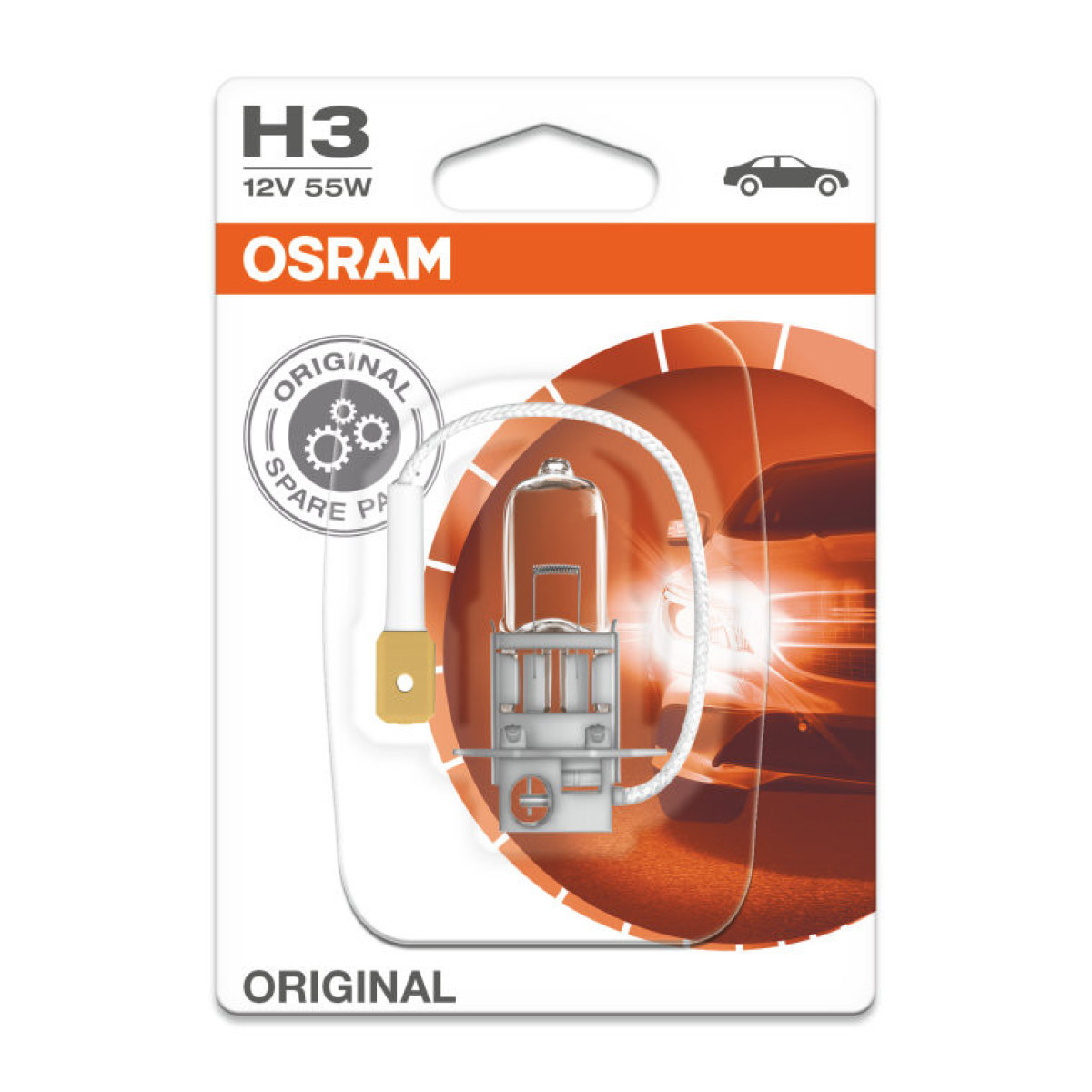 OSRAM Automobilinė lemputė H3 55W 12V PK22S, 1vnt
