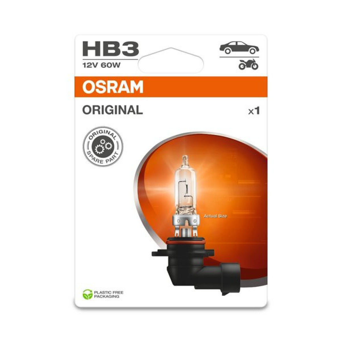 OSRAM Automobilinė lemputė HB3 60W 12V P20D (amerikietiškiems automobiliams), 1vnt