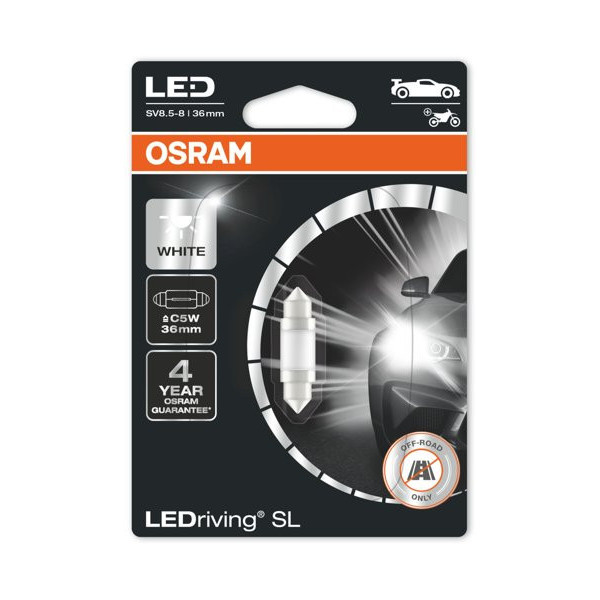OSRAM Automobilinė lemputė LED Retrofit 0.5W 12V SV8.5-85, (L6436CW-01B), 1 vnt OSRAM Automobilinė lemputė LED Retrofit 0.5W 12V SV8.5-85, (L6436CW-01B), 1 vnt