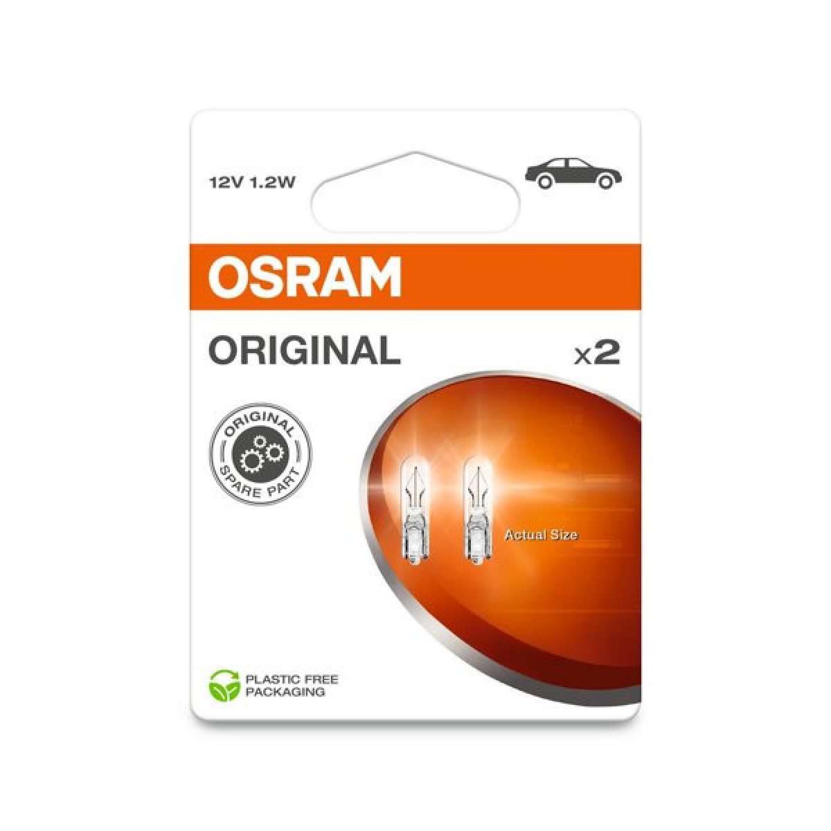 OSRAM Automobilinės lemputės 1.2W 12V W2x4.6D, 2vnt