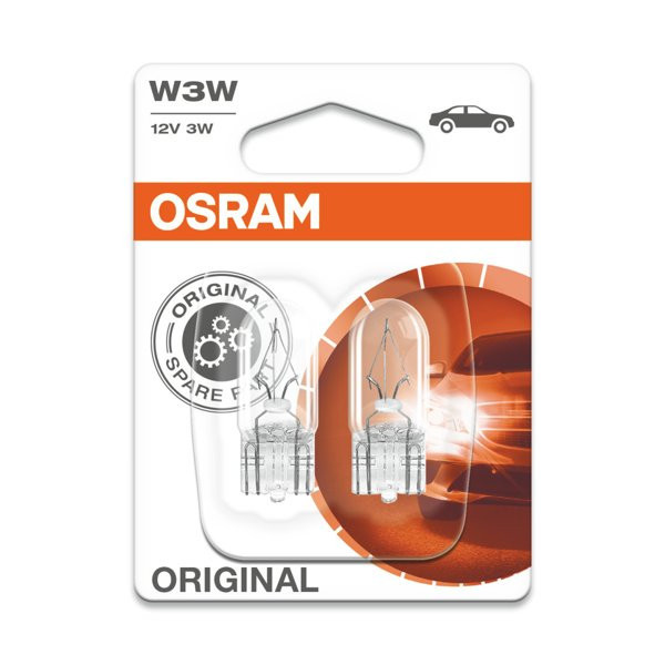 OSRAM W2.1x9.5D, Automobilinės lemputės, 3W 12V, 2vnt