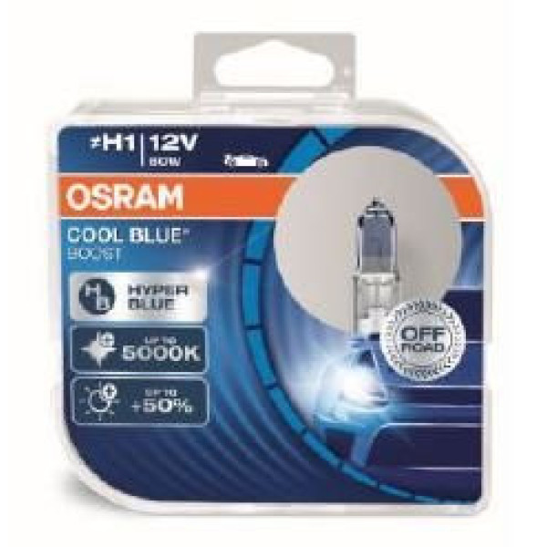 OSRAM Automobilinės lemputės COOL BLUE BOOST H1 80W 12V P14.5S,  2vnt