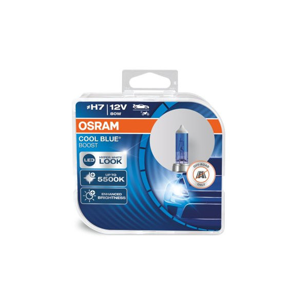 OSRAM Cool Blue Boost H7 PX26D, Automobilinės lemputės, 80W 12V, 2 vnt