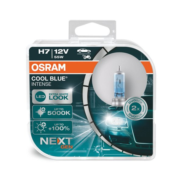 OSRAM Automobilinės lemputės COOL BLUE INTENSE H7 NEXT GEN 5000K 55W 12V PX26D, 2vnt