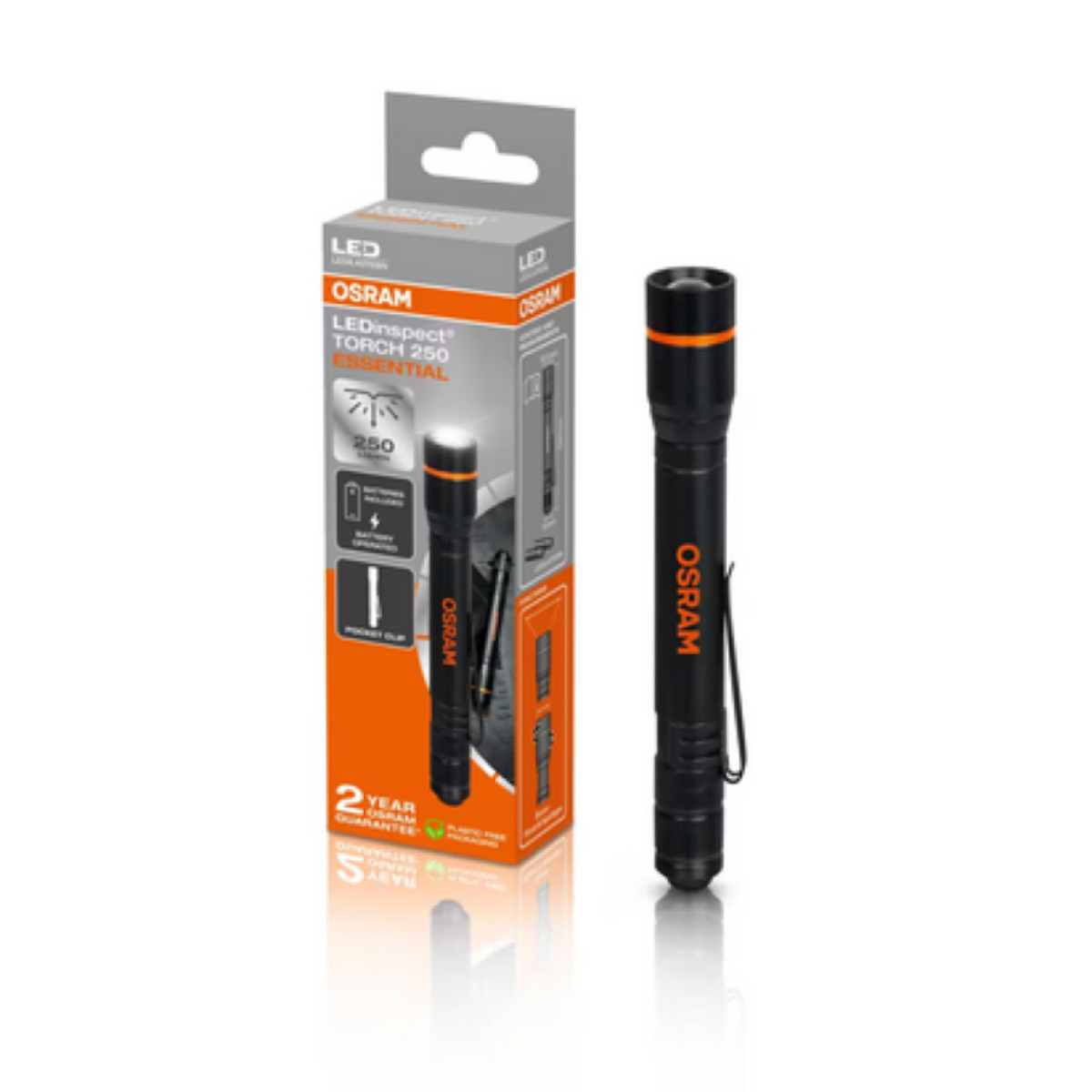 Žibintuvėlis OSRAM LEDinspect TORCH 250 ESSENTIAL 250/60 lm, 2,4W, 3V, 6500K, AAA