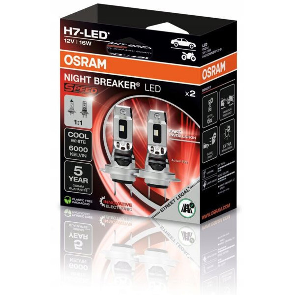 OSRAM Automobilinės lemputės  NIGHT BREAKER LED H7 Street Legal Speed 16W 6000K, 2vnt