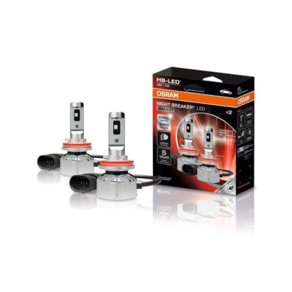 OSRAM automobilinės lemputės NIGHT BREAKER LED H8 Street Legal Smart 7W 6000K, 2vnt