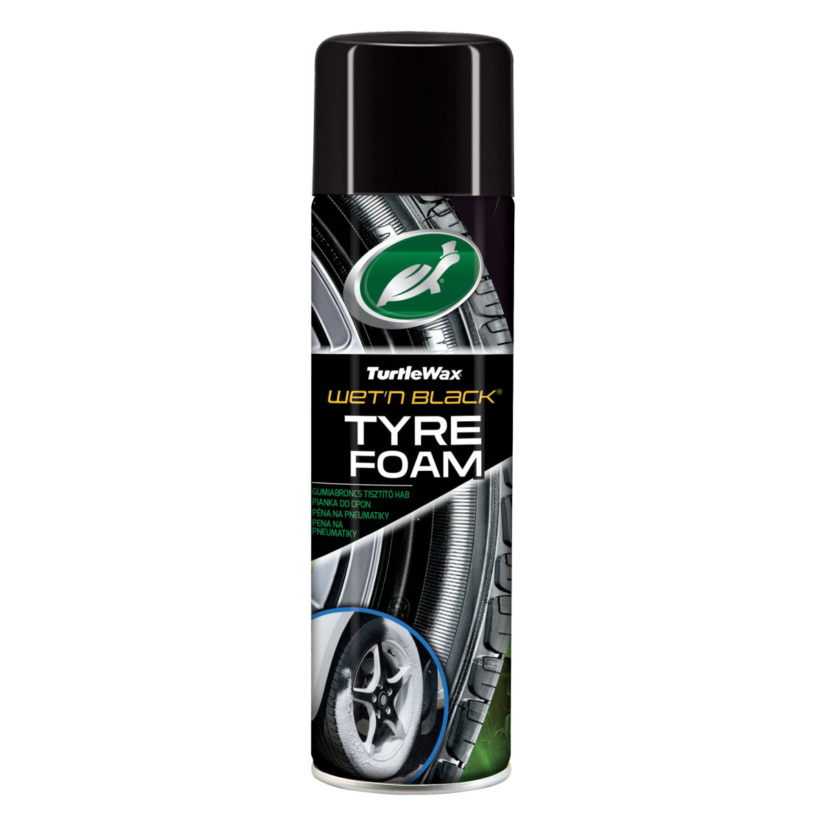 TURTLE WAX Wet N Black Foam, padangų juodiklis - putos, 500 ml