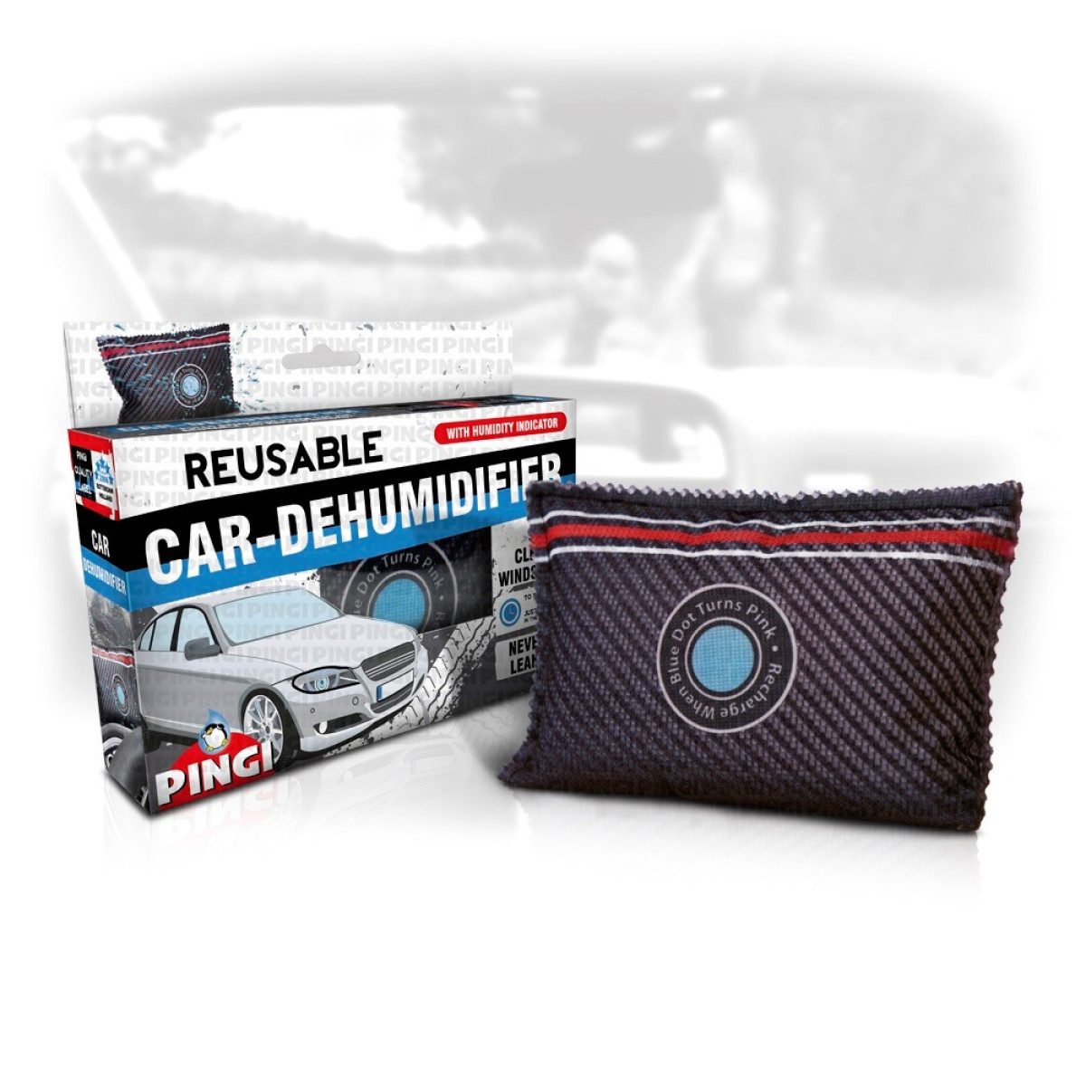 PINGI Car-Dehumidifier XL, daugkartinis drėgmės sugėriklis, 300 g PINGI Car-Dehumidifier XL, daugkartinis drėgmės sugėriklis, 300 g