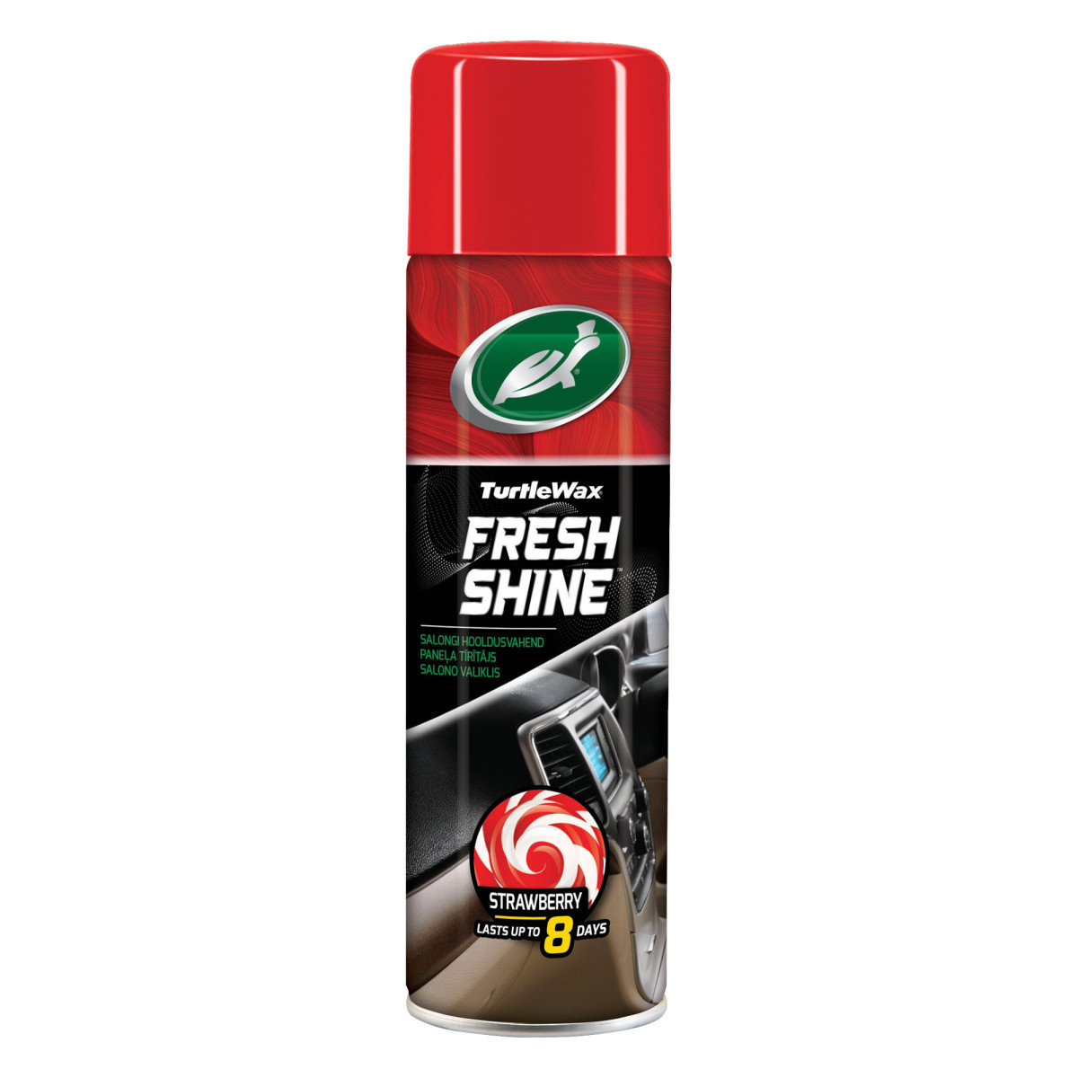TURTLE WAX Fresh Shine Strawberry, salono plastiko blizgiklis, 500 ml