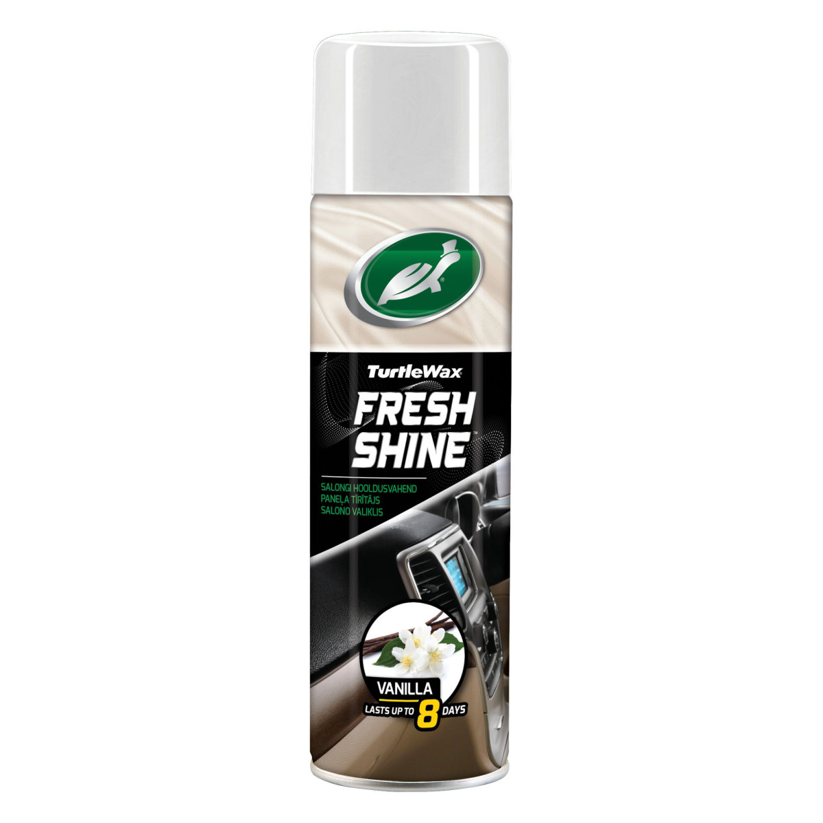 TURTLE WAX Fresh Shine Vanilla, salono plastiko blizgiklis, 500 ml