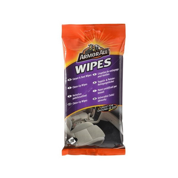 ARMORALL CRPT & Seat flow wipes, Servetėlės apmušalams valyti, 20vnt