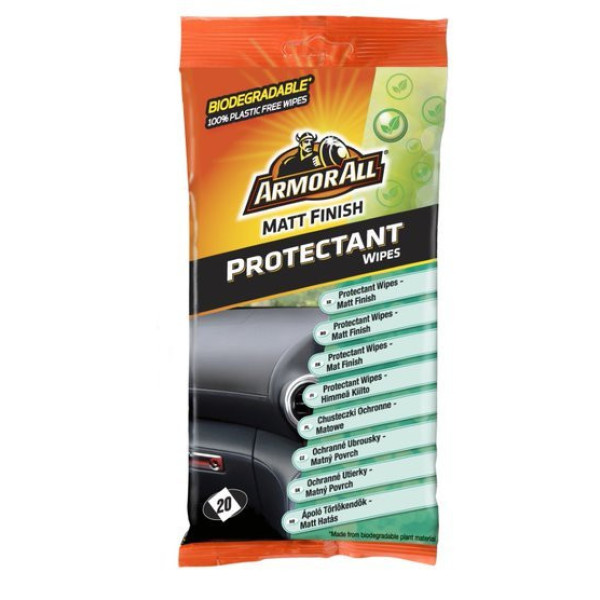 ARMORALL Dash matt flow wipes, Servetėlės plastikui, vinilui matinės, 20vnt