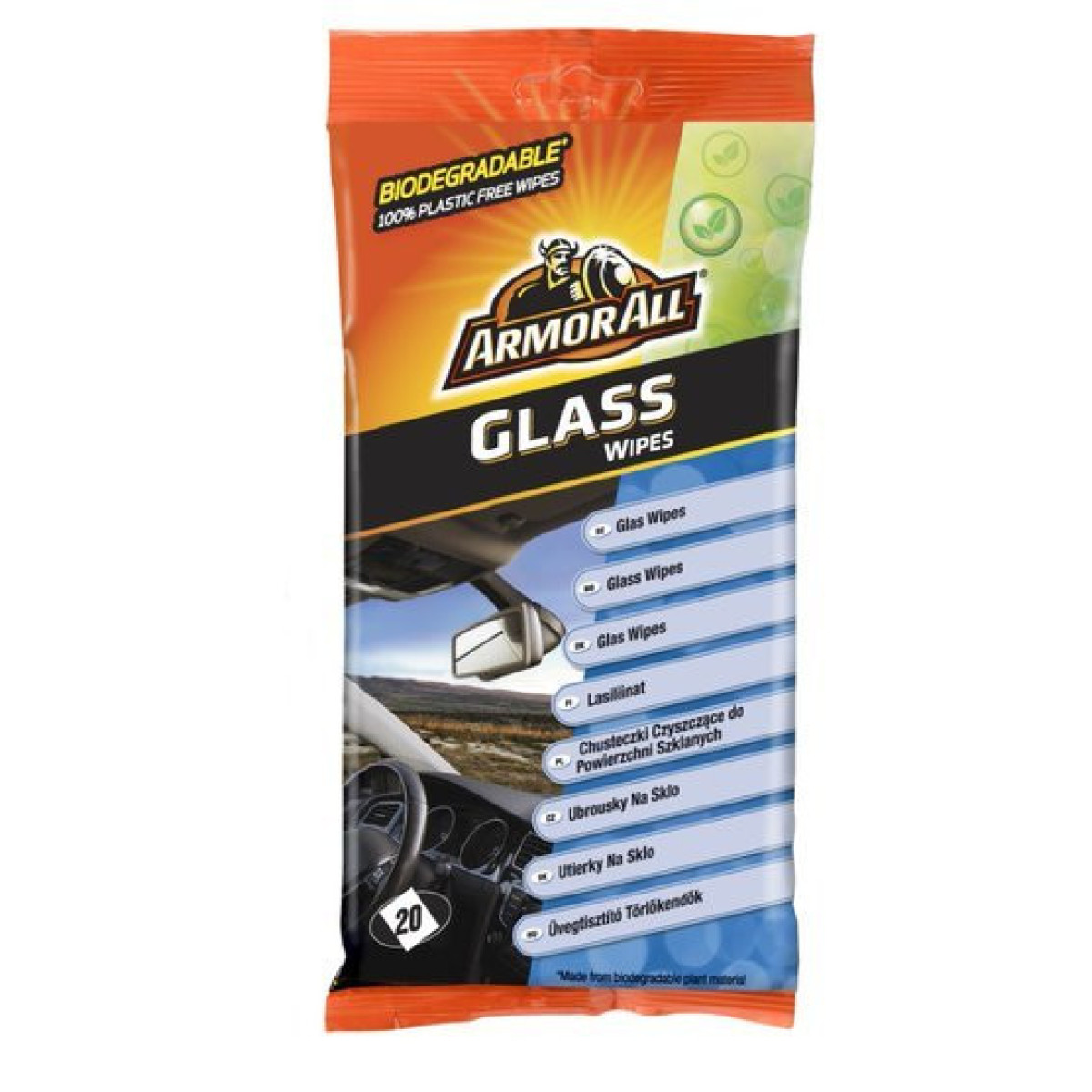 ARMORALL Glass flow wipes, Servetėlės stiklams, 20 vnt