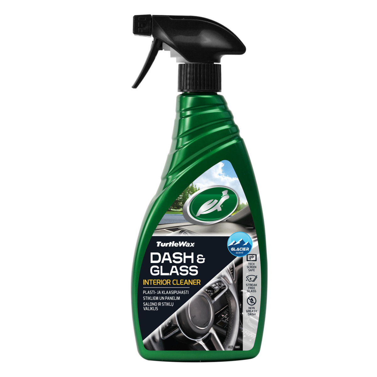 TURTLE WAX Dash&Glass Interior Cleaner, salono plastiko ir stiklų valiklis, 500 ml