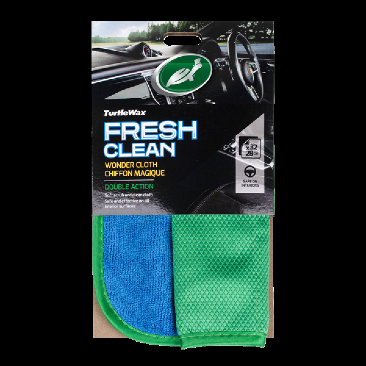 TURTLE WAX Fresh clean, Dvipusė valymo šluostė 32 x 28 cm