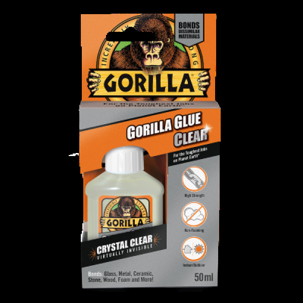 GORILLA Gorila Crystal Clear Glue, universalūs skaidrūs klijai, 50 ml