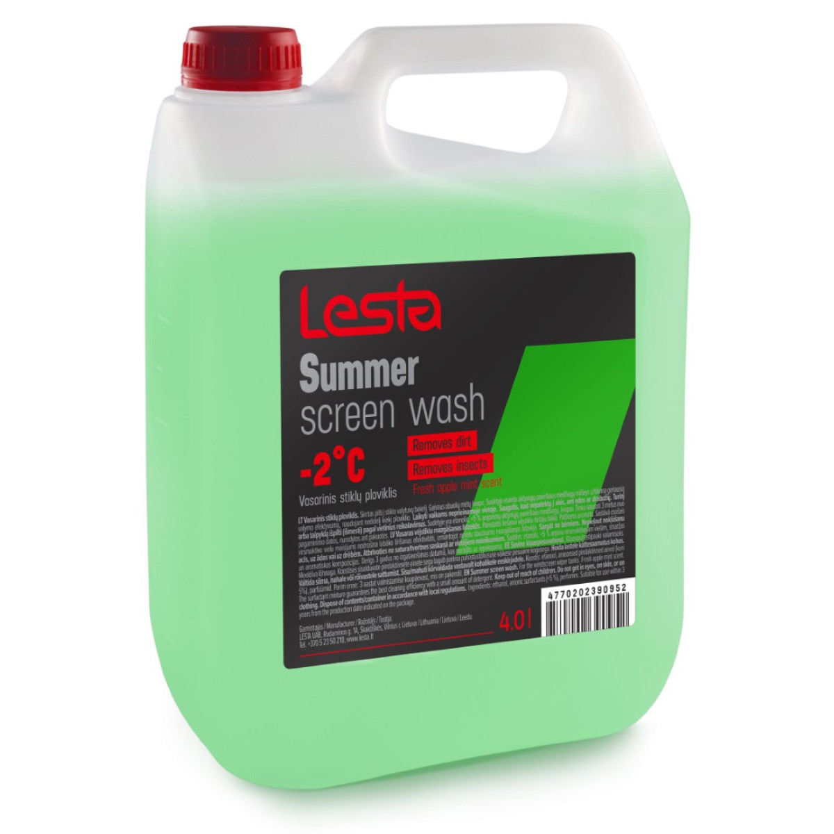 LESTA Windscreen Washer Fluid, priekinio stiklo plovimo skystis, 4 L