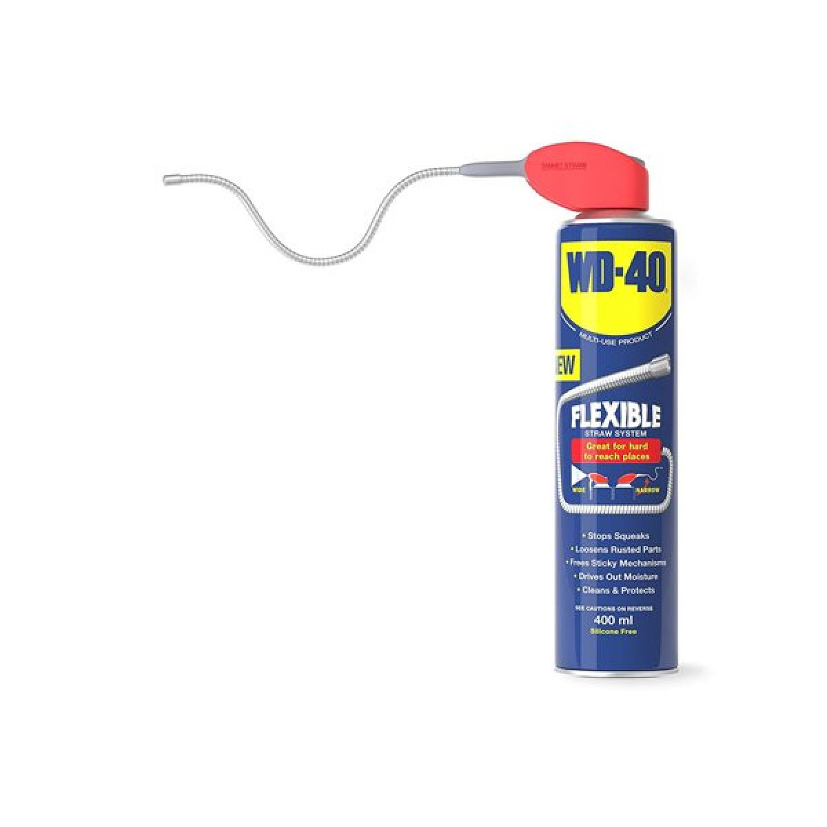 WD-40 Universali priemonė su lanksčiu antgaliu, 400ml WD-40 Universali priemonė su lanksčiu antgaliu, 400ml
