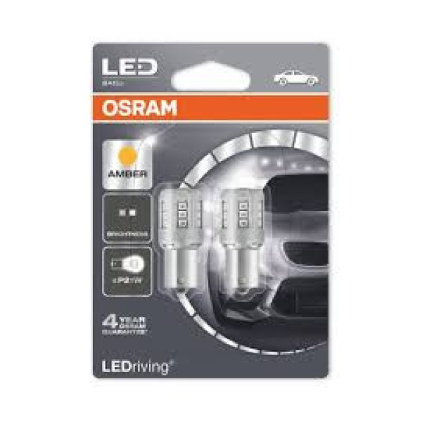 OSRAM Automobilinės lemputės LED 12V P21W Amber, 2vnt OSRAM Automobilinės lemputės LED 12V P21W Amber, 2vnt
