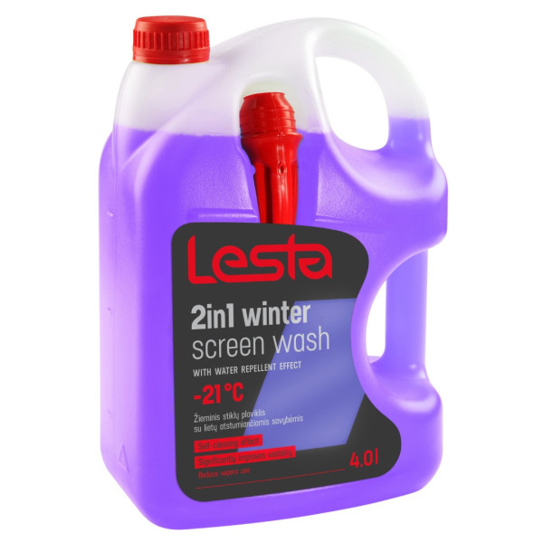 LESTA Windscreen Washer Fluid 2in1 -21°C, priekinio stiklo plovimo skystis, 4 L