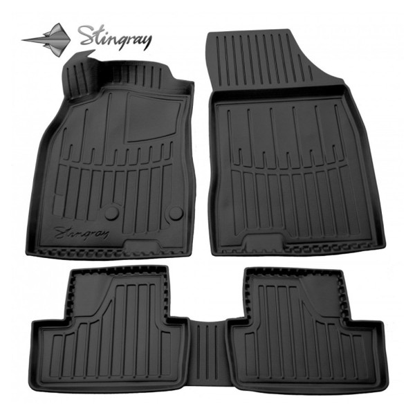 Guminiai 3D kilimėliai RENAULT Megane III 2008-2015m. hatchback, 5 pc. / juoda / 5018285 / paaukštintais kraštais