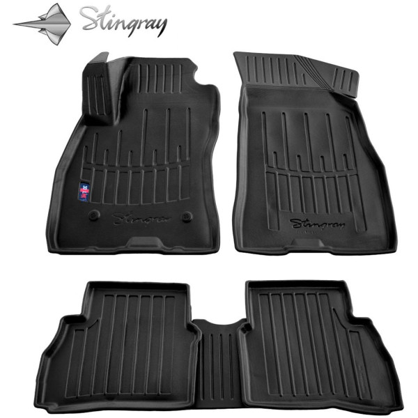 Guminiai 3D kilimėliai FIAT Doblo nuo 2010m. 5 vnt. (keleivinis) / juoda / 5006015 / paaukštintais kraštais