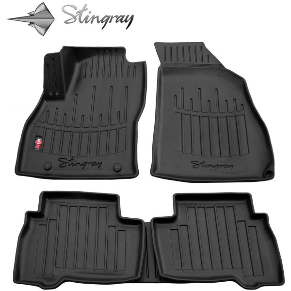 Guminiai 3D kilimėliai FIAT Fiorino III 2008-2021m., 5 vnt. / juoda / 5006035 / paaukštintais kraštais