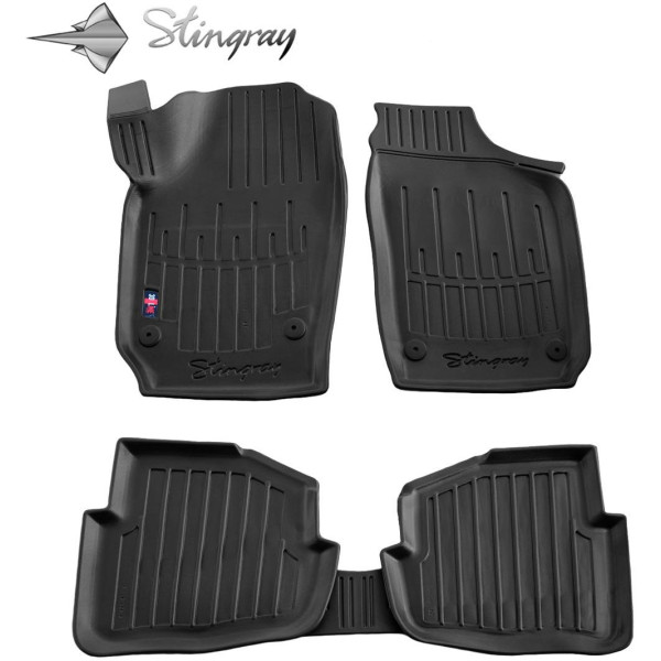 Guminiai 3D kilimėliai SEAT Cordoba 6L 2002-2008m., 5 vnt. / juoda / 5020065 / paaukštintais kraštais