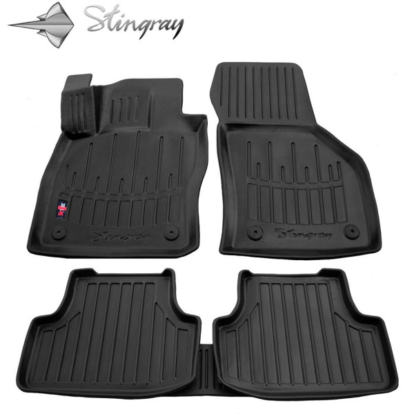 Guminiai 3D kilimėliai SEAT Leon III 5F 2012–2019, 5 vnt. / juoda / 5024065 / paaukštintais kraštais