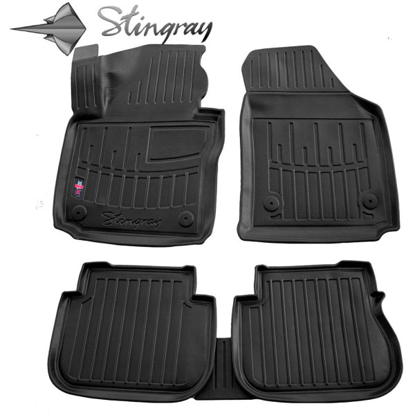 Guminiai 3D kilimėliai VOLKSWAGEN Caddy III 2K 2003-2020m., 5 vnt. (3 doors) / juoda / 5024125 / paaukštintais kraštais