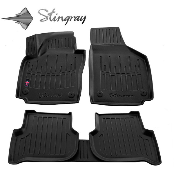 Guminiai 3D kilimėliai VOLKSWAGEN Golf Plus 2004-2014m., 5 pc. / juoda / 5024185 / paaukštintais kraštais