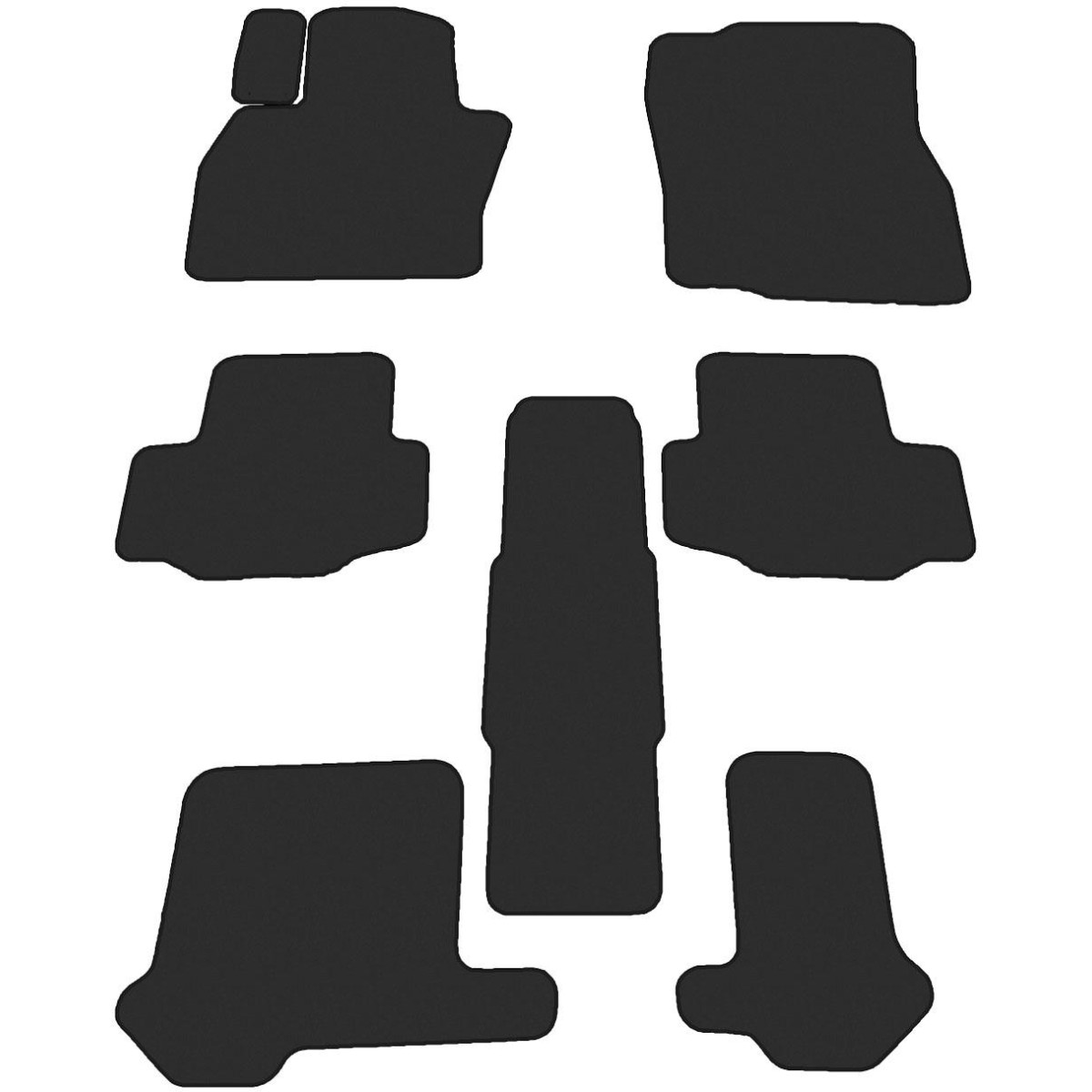 Medžiaginiai kilimėliai Mazda CX-80, 7 sėdimos vietos nuo 2024m.