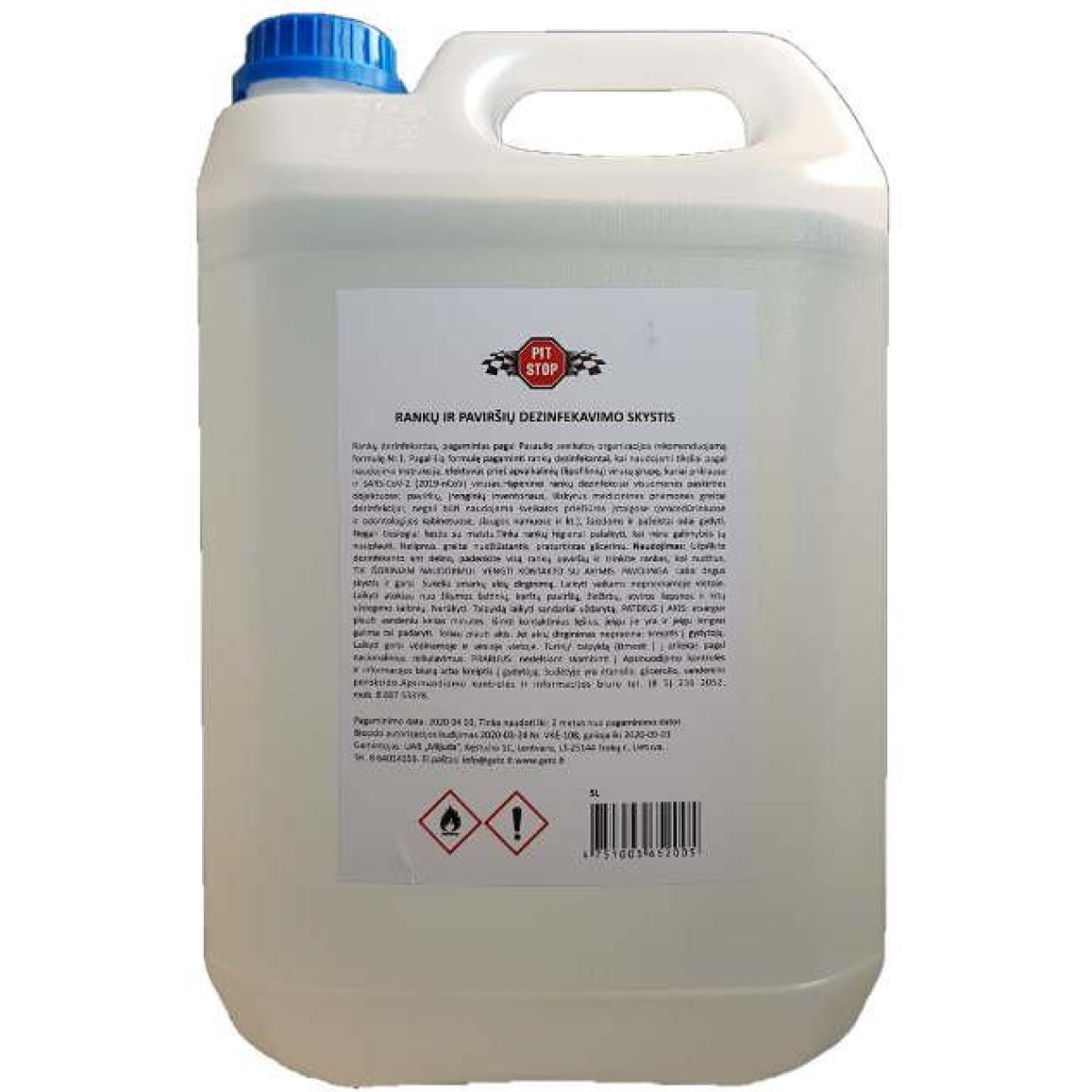 Rankų ir paviršių dezinfekcinis skystis DEZIN-5 pagal PSO form. Nr.1, 5L Rankų ir paviršių dezinfekcinis skystis DEZIN-5 pagal PSO form. Nr.1, 5L