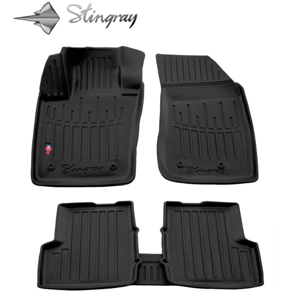 Guminiai 3D kilimėliai FIAT 500X nuo 2014m. 5 vnt. / juoda / 5046035 / paaukštintais kraštais